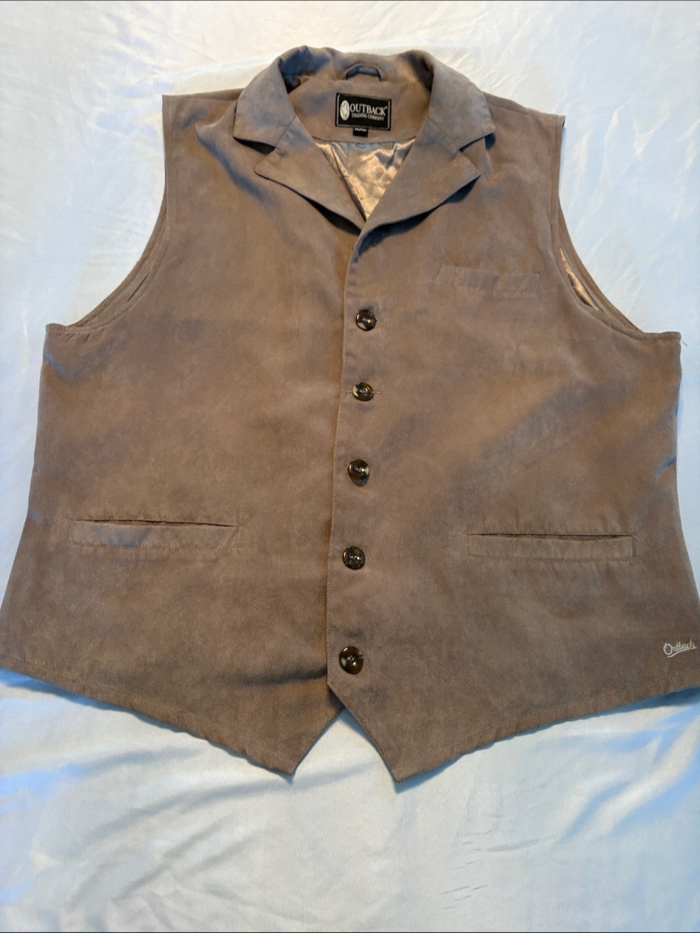 Outback Trading Vest in Taupe Brown